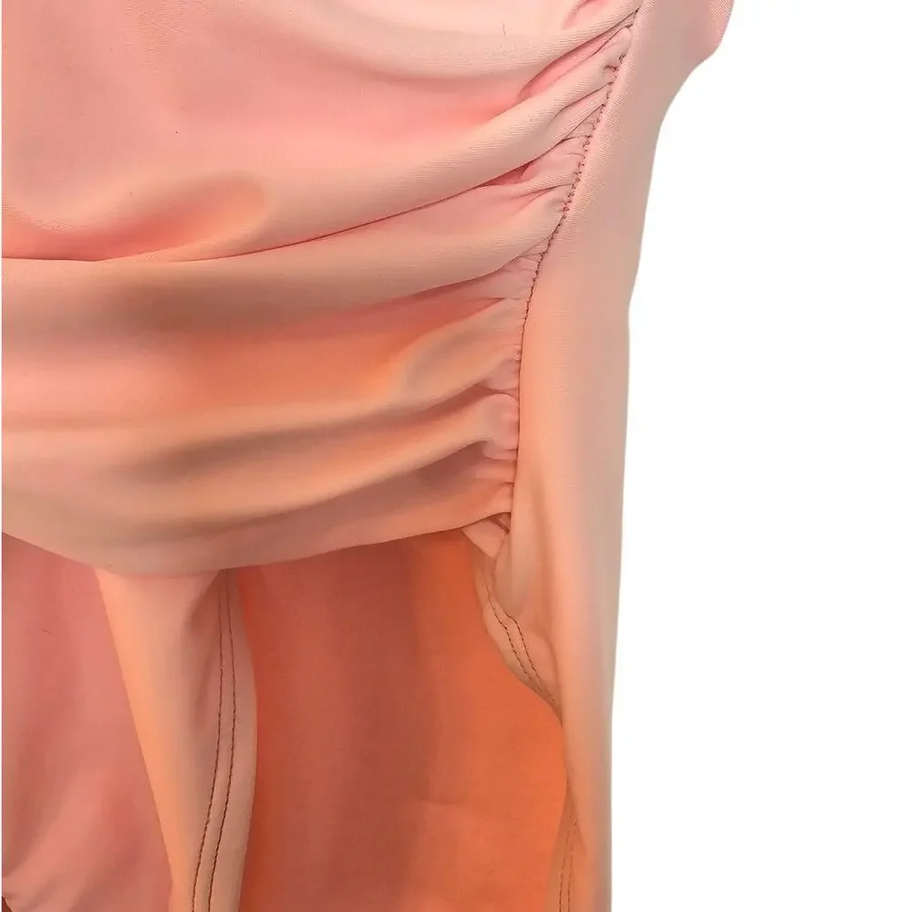 La Blanca Island Goddess High Neck Keyhole One-Piece Pink Swimsuit